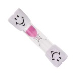 3 Minutes Smiling Face The Hourglass for Kids Toothbrush Timer Sand Clock, pink sand